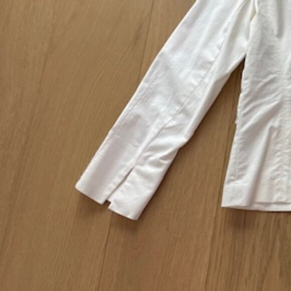 Lafayette 148 Cream Cotton Blend Blazer Size 8 - Picture 3 of 5